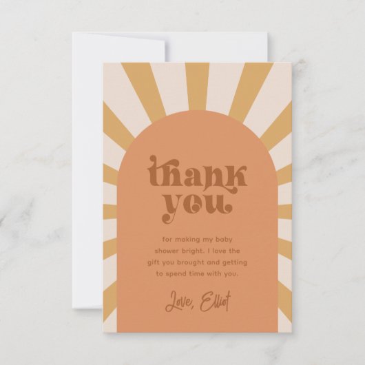 Hier komt de zon Dank je kaart (Voorkant)