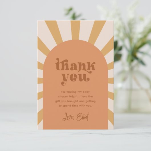 Hier komt de zon Dank je kaart (Staand voorkant)