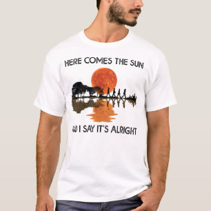 Hier komt de zon en ik zeg dat het oké gitaar G T-shirt