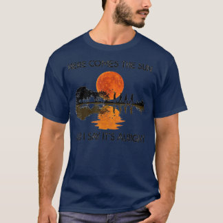 Hier komt de zon en ik zeg zijn gitaar t-shirt