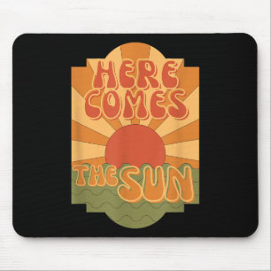 Hier komt de zon, hippie boho zomer, retro muismat