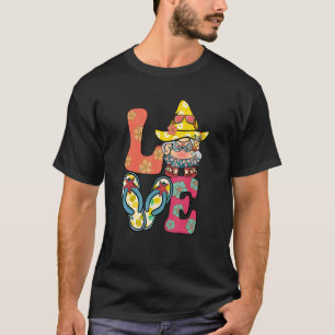 Hier komt de zon liefde kabouter zomer retro stran t-shirt