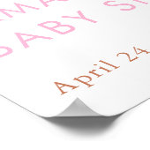 Hier komt de zon meisje baby shower welkom poster (Hoek)