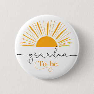 Hier komt de zon Oma worden Ronde Button 5,7 Cm