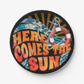 Hier komt de zon papieren bordje (Voorkant)