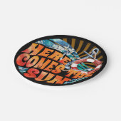 Hier komt de zon papieren bordje (Gekanteld)