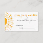 Hier komt de zon raden hoeveel snoepjes informatiekaartje (Voorkant)