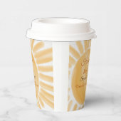 Hier komt de zon Ray gele bruidsdouche Papieren Bekers (Rechts)