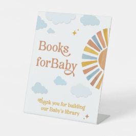 Hier komt de zon - reclamebord met voetstuk