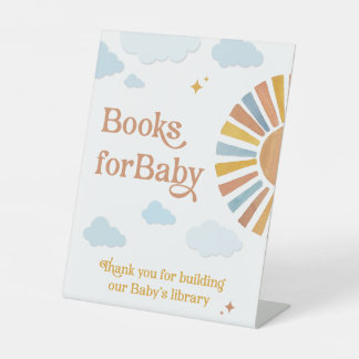 Hier komt de zon - reclamebord met voetstuk