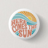Hier komt de zon ronde button 3,2 cm (Voorkant)