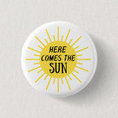 Hier komt de zon ronde button 3,2 cm (Voorkant)