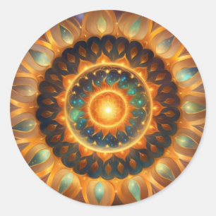 Hier komt de zon ronde sticker