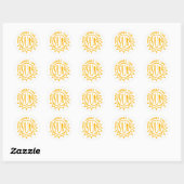 Hier komt de zon ronde sticker (Vel)