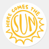 Hier komt de zon ronde sticker (Voorkant)