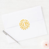 Hier komt de zon ronde sticker (Envelop)