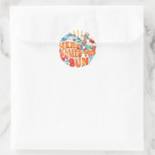 Hier komt de zon ronde sticker (Tas)