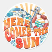 Hier komt de zon ronde sticker (Voorkant)