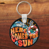 Hier komt de zon sleutelhanger (Voorkant)