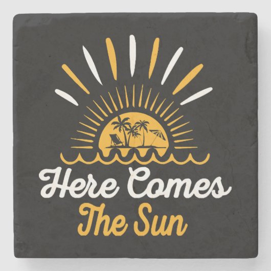 Hier Komt De Zon Stenen Onderzetter (Voorkant)