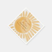 Hier komt de zon Stralend gele bruidsdouche Servet (Hoek)