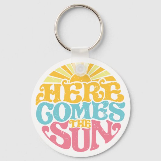 Hier komt de zon (Summer Vibes Holiday) T-Shirt Sleutelhanger (Voorkant)