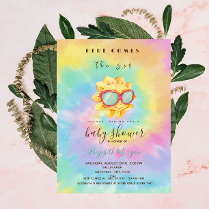 Hier Komt De Zon Tie Dye Baby Borrel Kaart