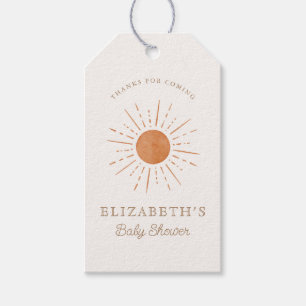 Hier komt de zon Verbrand Sinaasappel Zon Baby sho Cadeaulabel