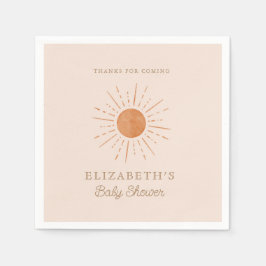 Hier komt de zon Verbrand Sinaasappel Zon Baby sho Servet