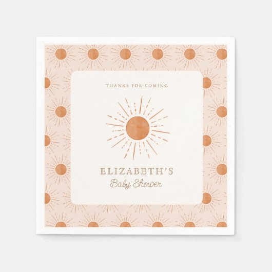 Hier komt de zon Verbrand Sinaasappel Zon Baby sho Servet (Voorkant)