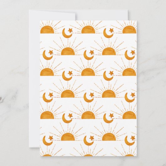 Hier komt de zon - Waterverf 1e verjaardag Kaart (Achterkant)