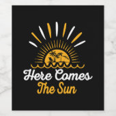 Hier komt de zon wijn etiket (Enkel label)