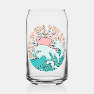 Hier komt de zon zomerstrand nieuwigheid blikvorm glas