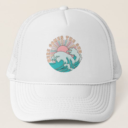 Hier komt de Zon Zomerstrand Trucker Pet (Voorkant)