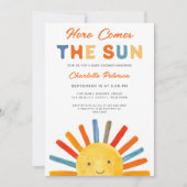 Hier komt de zon zonneschijn Baby shower Kaart (Voorkant)