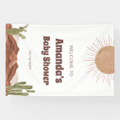 Hier komt de zon zoon Baby shower Welkom Spandoek (Horizontaal)