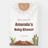 Hier komt de zon zoon Baby shower Welkom Spandoek (Verticaal)