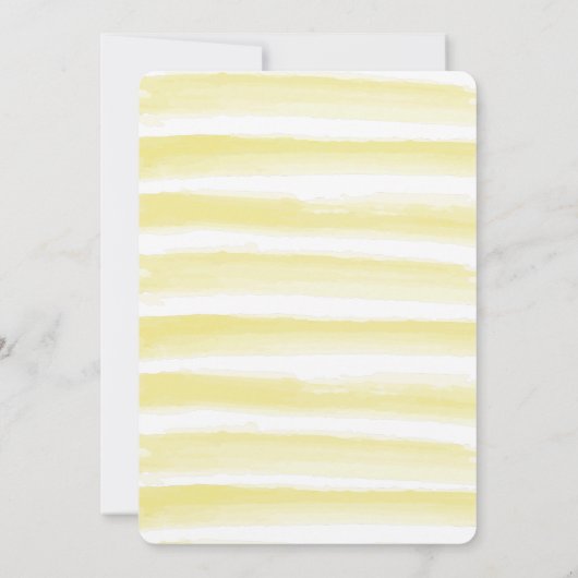 Hier komt de zongele Waterverf 1e verjaardag Kaart (Achterkant)