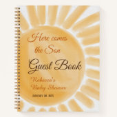 Hier komt de ZonneRay-Baby shower-gast Notitieboek (Voorkant)