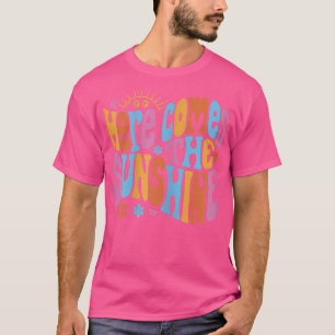 Hier komt de zonnescherm voor een gelukkige zon t-shirt