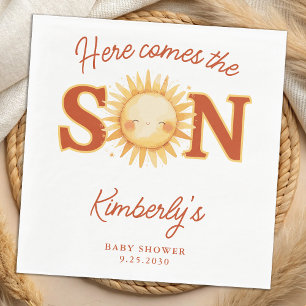 Hier Komt De Zonnige Zoon Boho Mooie Baby Shower Servet