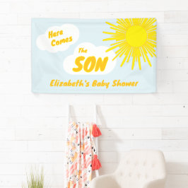 Hier Komt De Zoon Baby Boy Baby Shower Spandoek