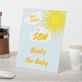 Hier Komt De Zoon Baby Boy Borrel Reclamebord Met Voetstuk