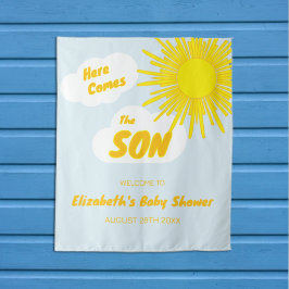 Hier Komt De Zoon Baby Boy Borrel Wandkleed