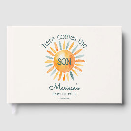 Hier komt de zoon baby boy douche gastenboek