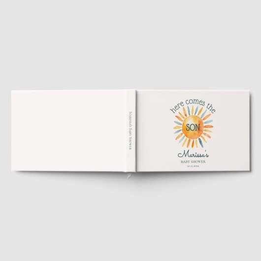 Hier komt de zoon baby boy douche gastenboek (Volledig)