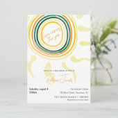 Hier komt de zoon Baby Douche uitnodiging (Staand voorkant)