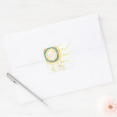 Hier komt de zoon Baby Douche uitnodiging Vierkante Sticker (Envelop)