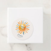 Hier komt de zoon baby jongen douche bedankjes labels (In situ)