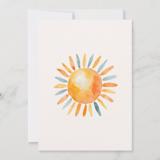 Hier komt de zoon baby jongen douche kaart (Achterkant)